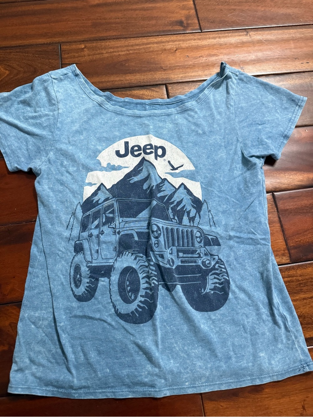 Jeep Kids Blue Graphic Tee - Mountain Jeep Design